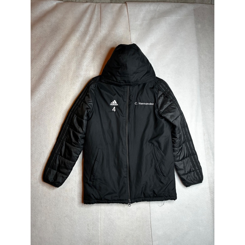 Adidas Youth Medium Black Hooded Puffer Jacket‎ Full Zip C. Hernandez 4 Soccer